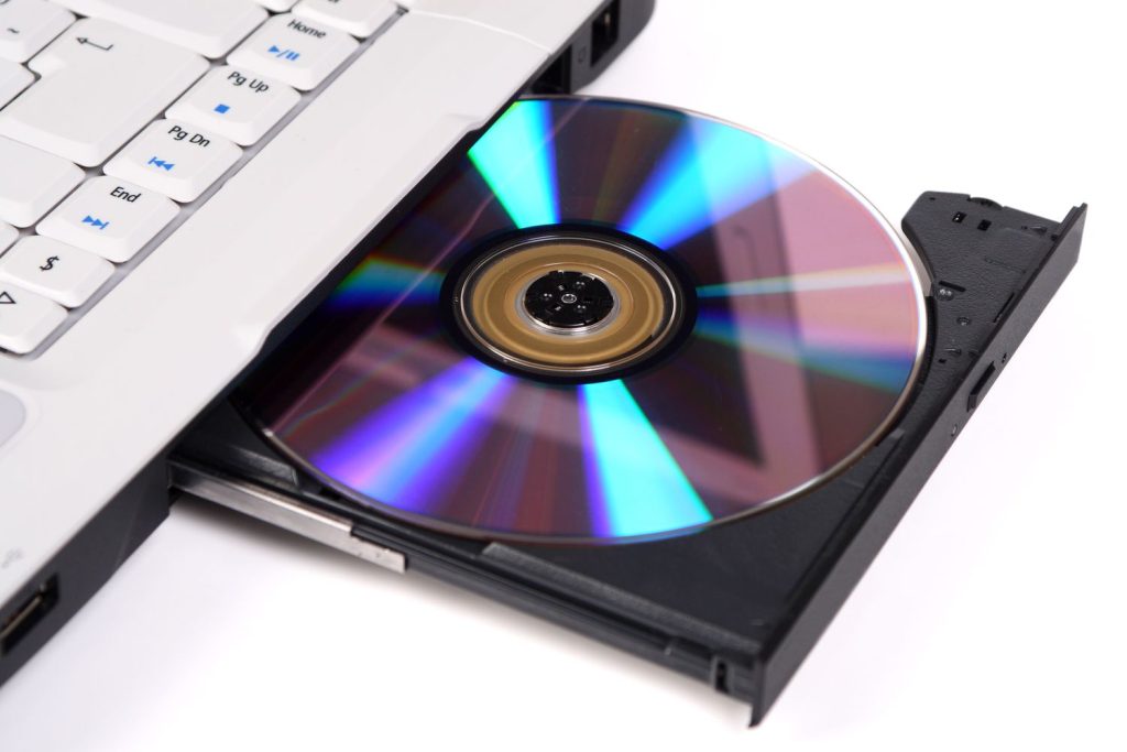 an optical drive on a laptop